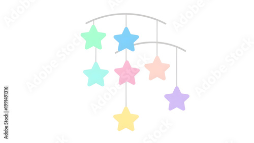 Colorful star mobile for nursery decoration baby room