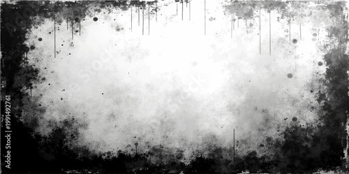 Abstract monochrome grungy grunge frame with distressed border.