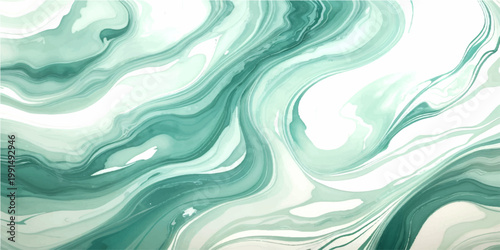 Abstract turquoise marble texture background with swirling patterns with fluid art design.