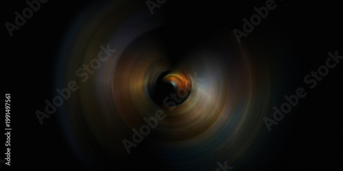 Fotografie A dark tunnel effect with a blurry light source and a black background for desig