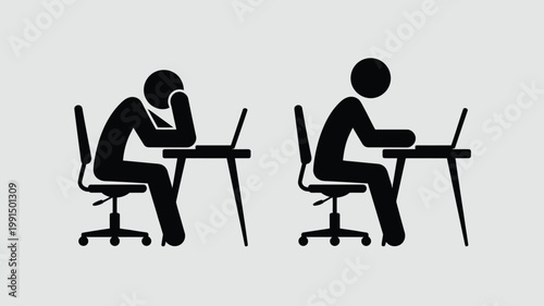 Black and White Minimalist Illustration with Modern Line Art Aesthetic and Monochrome Vector Graphics