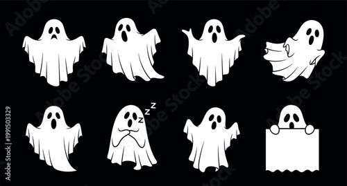 Foto set of silhouettes of ghost