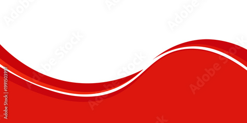 Cuadro en lienzo Vector red line background curve element with white space for text and message d