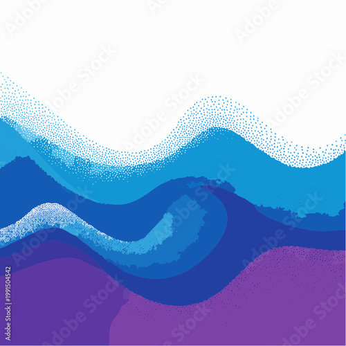 Purple and blue contrast psychedelic backdrop. Stipple overlay background with fluid motion