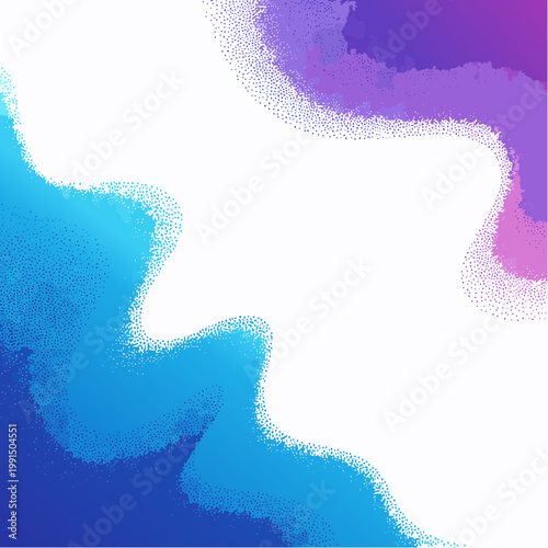 Purple and blue contrast psychedelic backdrop. Stipple overlay background with fluid motion