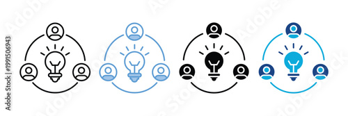 Teamwork Icon Set Multiple Style Collection