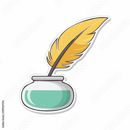 Quill pen and inkwell