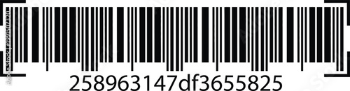 Barcode vector illustration with numeric code isolated on white background simple retail product scanning symbol minimal modern design