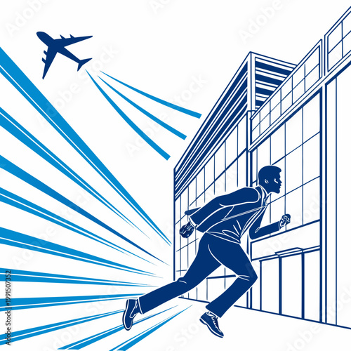 vector illustration of a man jumping in the air