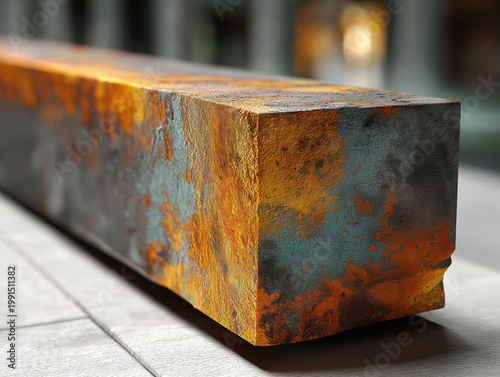 Abstract texture shot of steel beam relic from World Trade Center site