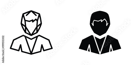 Contrasting silhouettes of professional figures with different attire styles