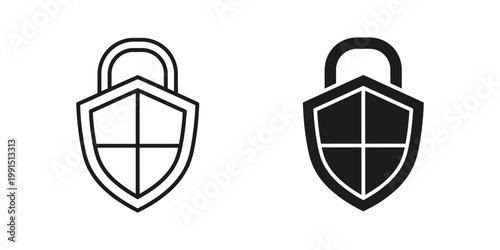 Contrast between an open and a closed shield icon with padlock tops