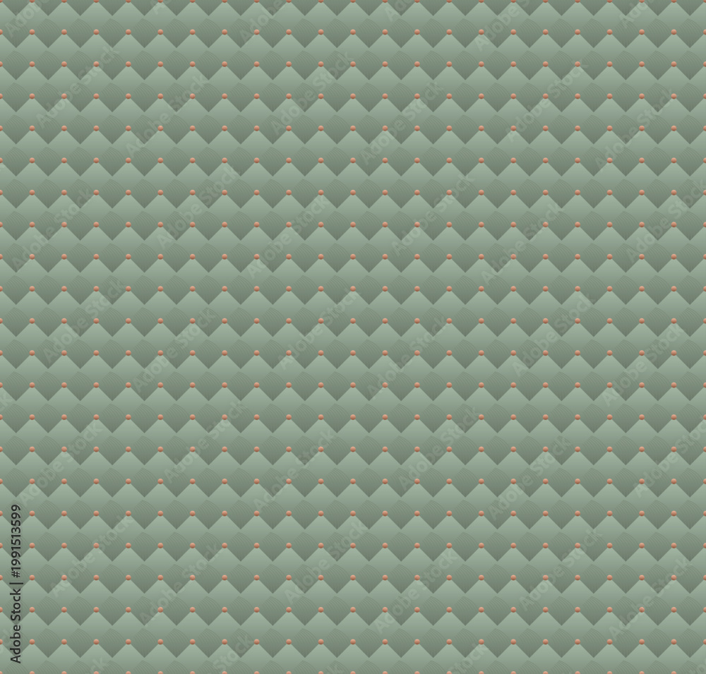 Fototapeta premium Seamless Geometric Quilted Pattern with Textured Green Diamonds