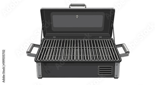 Black Portable Outdoor Gas Grill.
