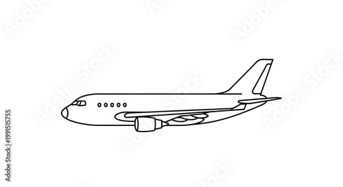 Airplane flying through clear sky.