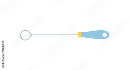 Blue handled metal wire tool instrument.