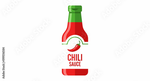 Chili sauce bottle condiment.