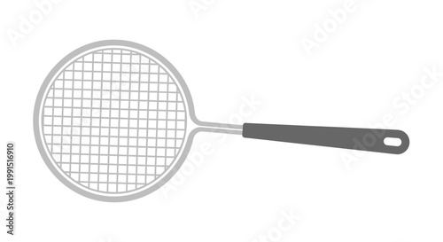 Closeup of a metal strainer.