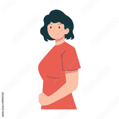 Pregnancy Stages Infographic Illustration Woman Trimester Timeline Flat Character