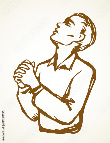 Vector image of the praying person