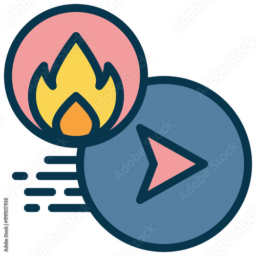 fire quickly fast sending delivery service filled outline icon
