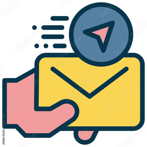 mail envelope fast quickly sending delivery service support filled outline icon