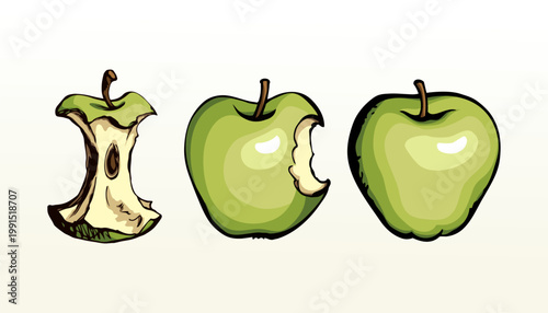 Stub from Apple. Vector drawing