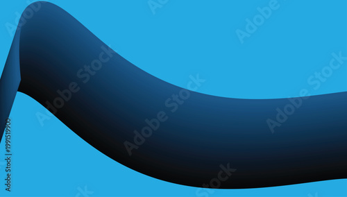 Abstract dark blue ribbon wave gradient background with smooth curved fluid motion modern digital artistic design
