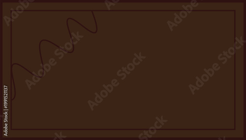   
Minimalist abstract chocolate bar vector with smooth brown surface and decorative wavy corner design confectionery background