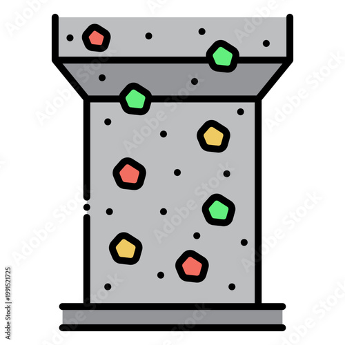 Climbing Wall with Colorful Holds Illustration