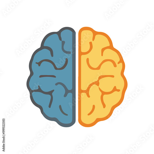 Left and Right Brain Hemispheres Icon