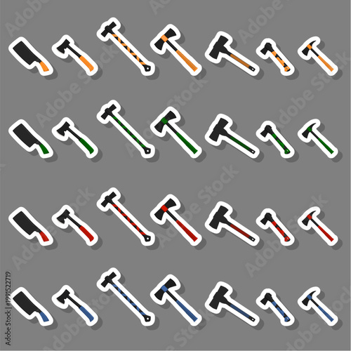 big kit steel axes with wooden handle