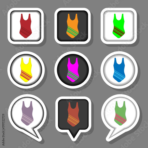 Set symbols for suit swimsuit