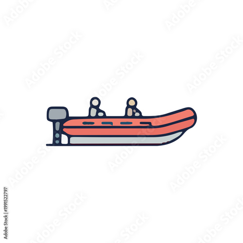 Inflatable Motorboat Icon