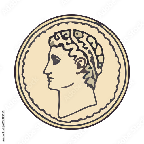 Ancient Greek Coin Illustration