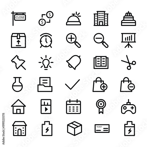 Outline icons for Ecommerce