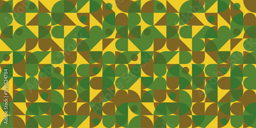 レトロモダンな幾何学柄の背景素材