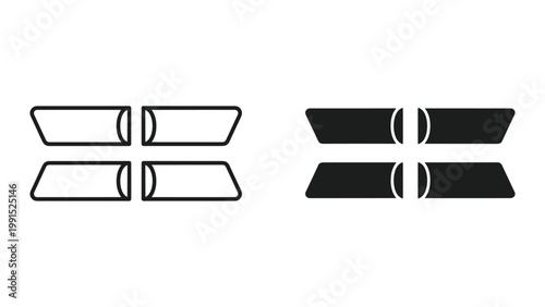 Vector illustration of four equalizer icons in black and white