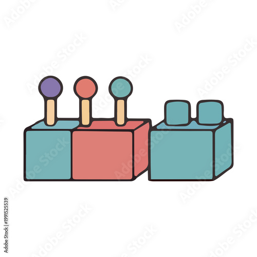 Colorful Toy Building Blocks Illustration