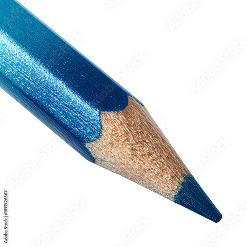 Professional Isolated Light Blue Colored Pencil on White Background for Creative Designs