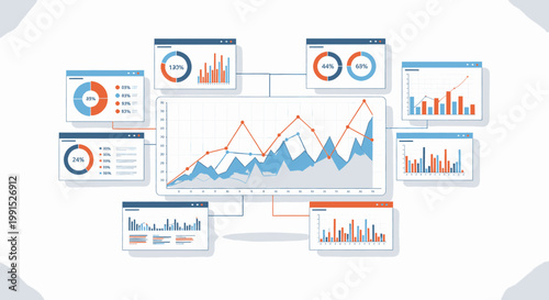 Vector illustration of a red line graph showing a sharp downward trend, symbolizing financial loss, market decline, economic recession, or business challenges
