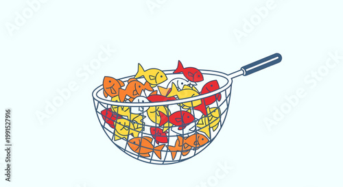 Colorful candy in a basket.