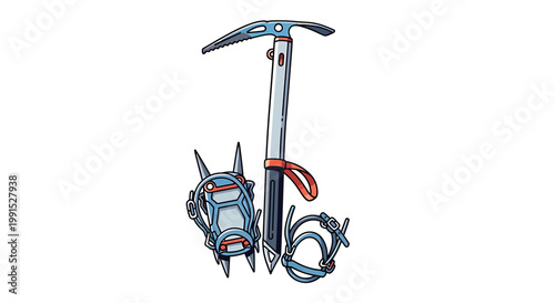 Crampons and Ice Axe Equipment.