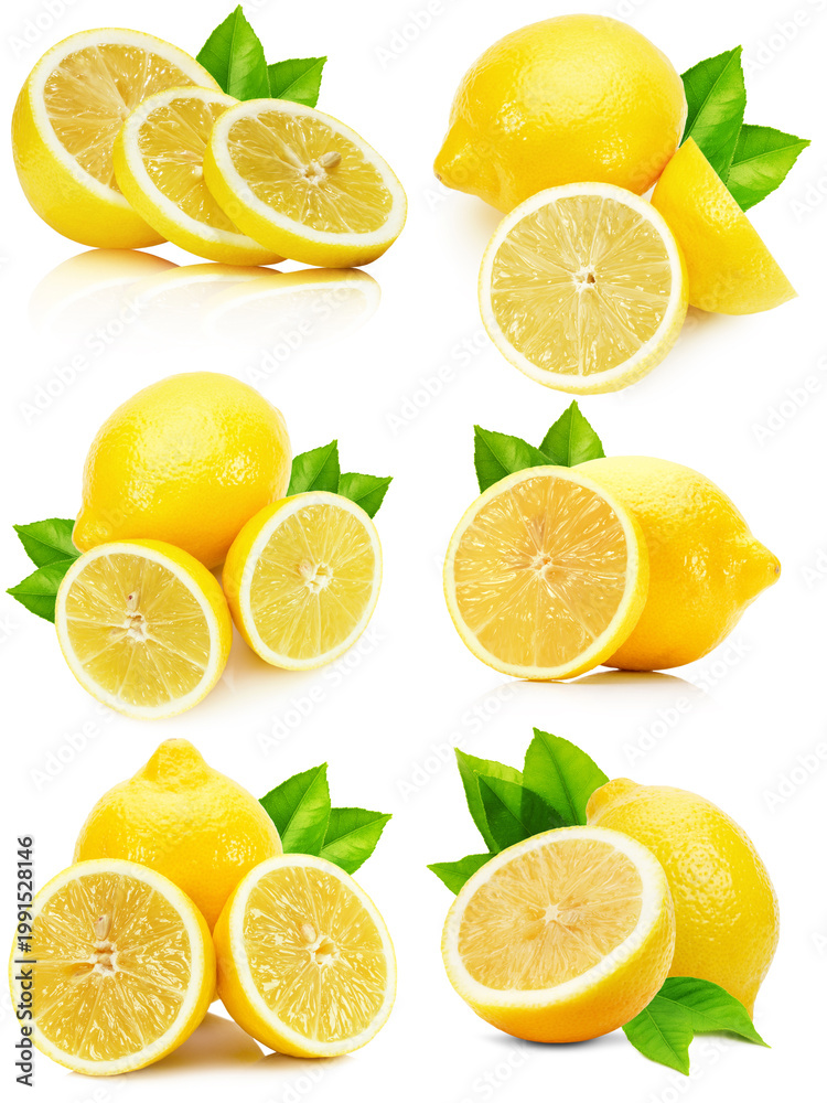 Fototapeta premium set of lemons isolated on the white background