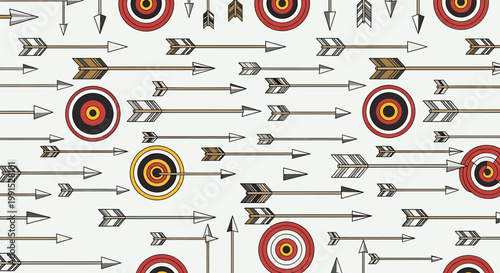 Colorful targets and arrows pattern.