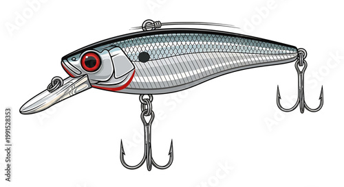 Detailed illustration of fishing lure.