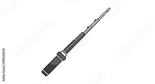 Detailed Illustration of a Telescopic Baton Isolated on White.