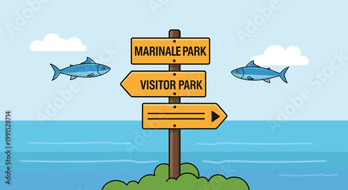 Directional Sign Post with Arrow.