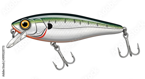 Detailed view of fishing lure design.