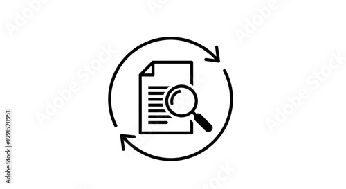 Document Search Magnifying Glass Icon.